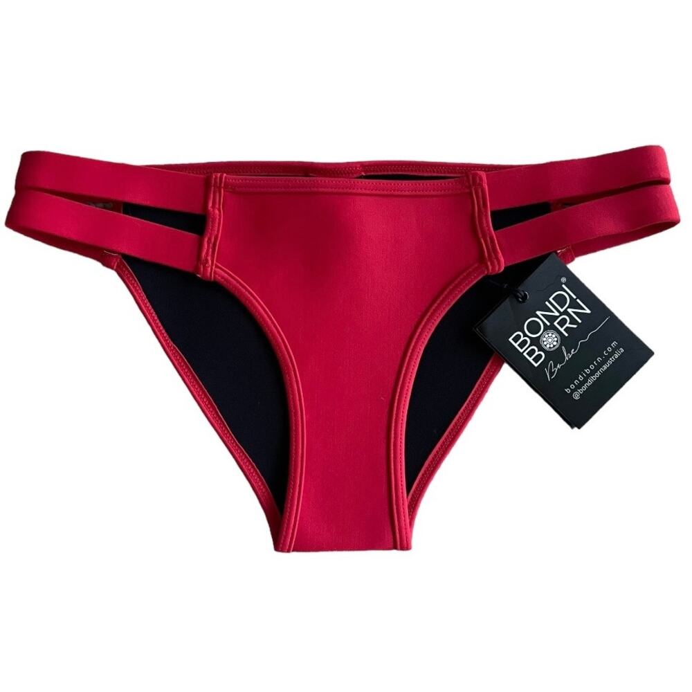 Bondi Born Australian Red Bikini Bottom Swim Size 6